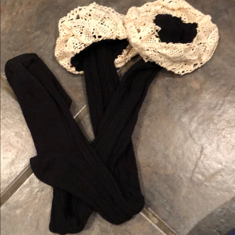 Boot socks with lace top